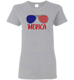 Merica Fourth of July Shirt for Women