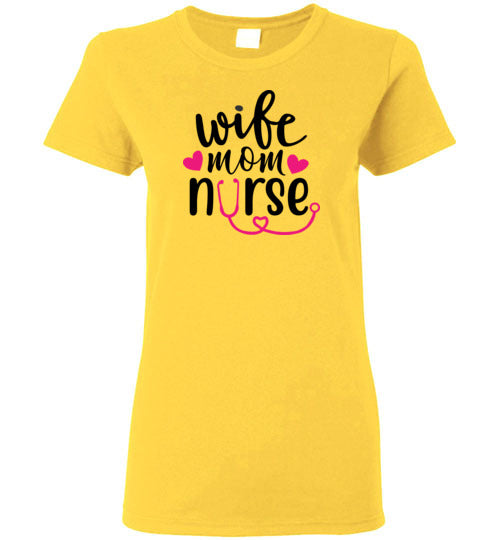 Wife Mom Nurse Short Sleeve T-Shirt