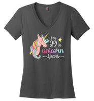 I'm 29 in Unicorn Years V-Neck T-Shirt for Women