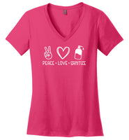 Peace Love Sanitize V-Neck T-Shirt