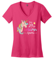 I'm 29 in Unicorn Years V-Neck T-Shirt for Women