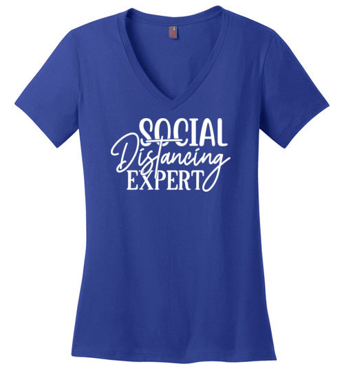Social Distancing Expert V-Neck T-Shirt