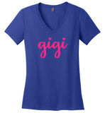 Gigi Shirt for Grandma with Hearts V-Neck