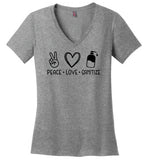 Peace Love Sanitize V-neck T-Shirt