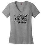 I Survived Nursing School V-Neck T-Shirt