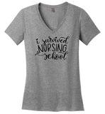 I Survived Nursing School V-Neck T-Shirt
