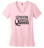 Social Distancing Queen V-Neck T-Shirt