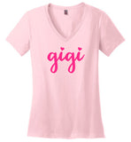 Gigi Shirt for Grandma with Hearts V-Neck