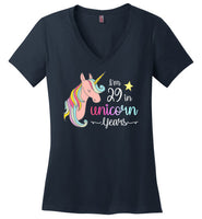 I'm 29 in Unicorn Years V-Neck T-Shirt for Women