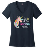 I'm 29 in Unicorn Years V-Neck T-Shirt for Women