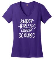 Super Heroes Wear Scrubs V Neck Shirt