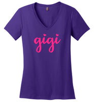 Gigi Shirt for Grandma with Hearts V-Neck