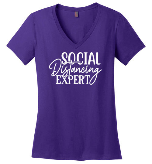 Social Distancing Expert V-Neck T-Shirt