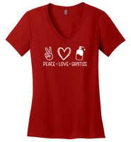 Peace Love Sanitize V-Neck T-Shirt