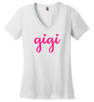 Gigi Shirt for Grandma with Hearts V-Neck