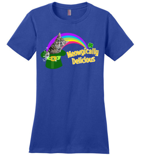Meowgically Delicious St Patrick's Day T-Shirt for Women and Teens