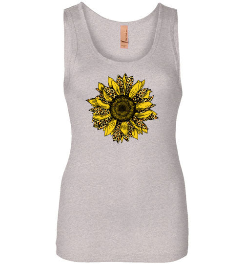 Leopard Print Sunflower Tank Top for Women