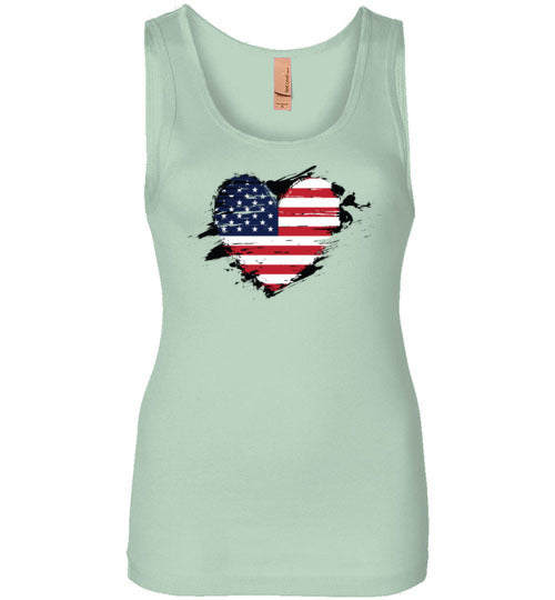 American Flag Heart Tank Top