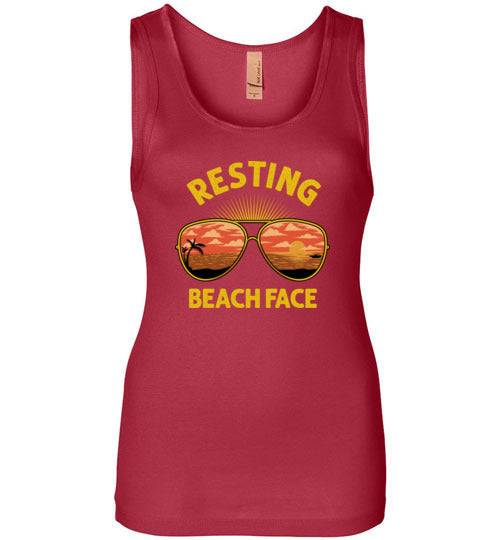 Resting Beach Face Tank Top for Women