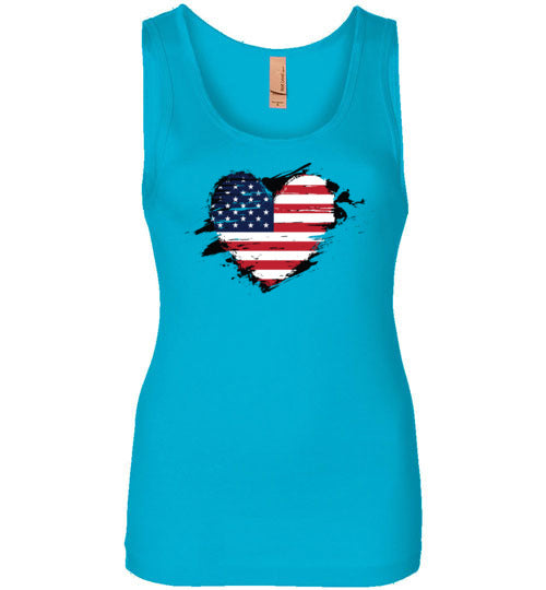 American Flag Heart Tank Top