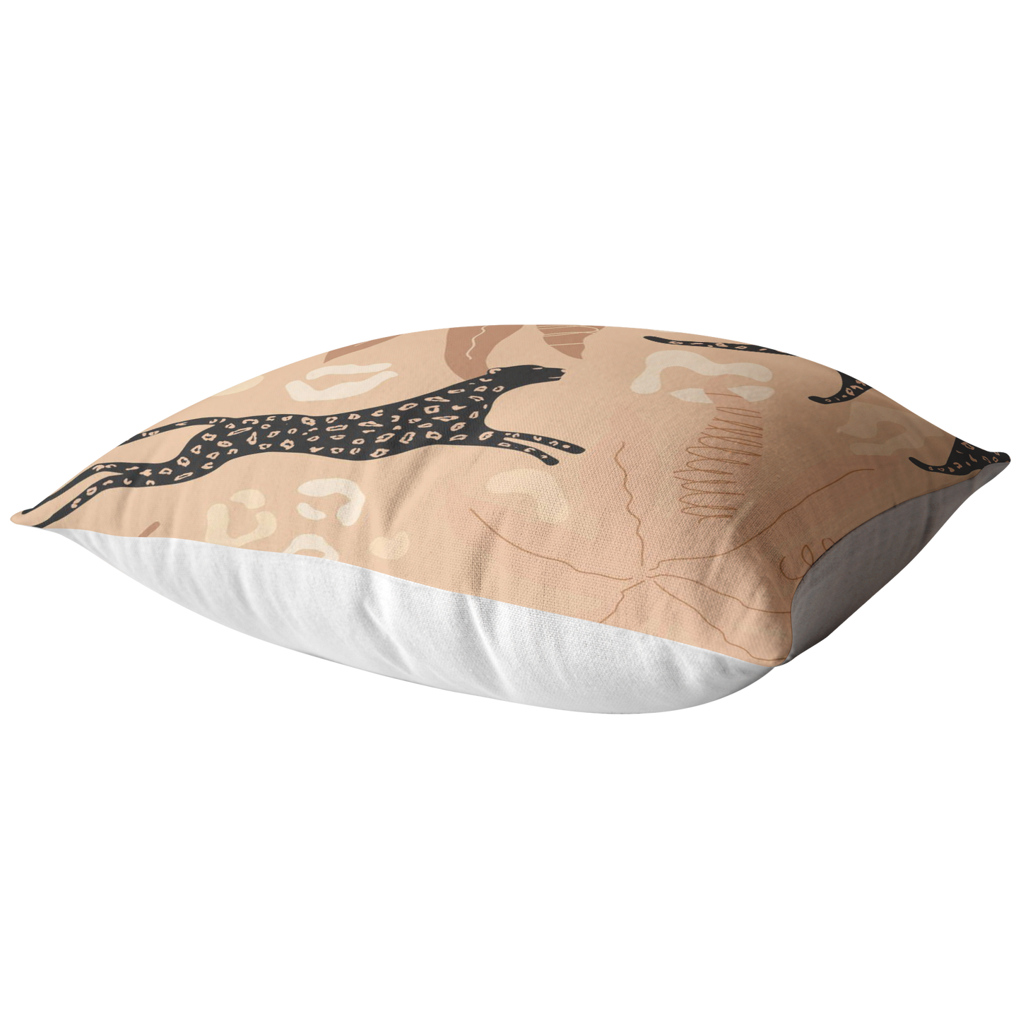 Modern Cheetah Throw Pillow | Black Brown Beige Tropcial Jungle Animal Print Earth Tone Neutral Home Decor