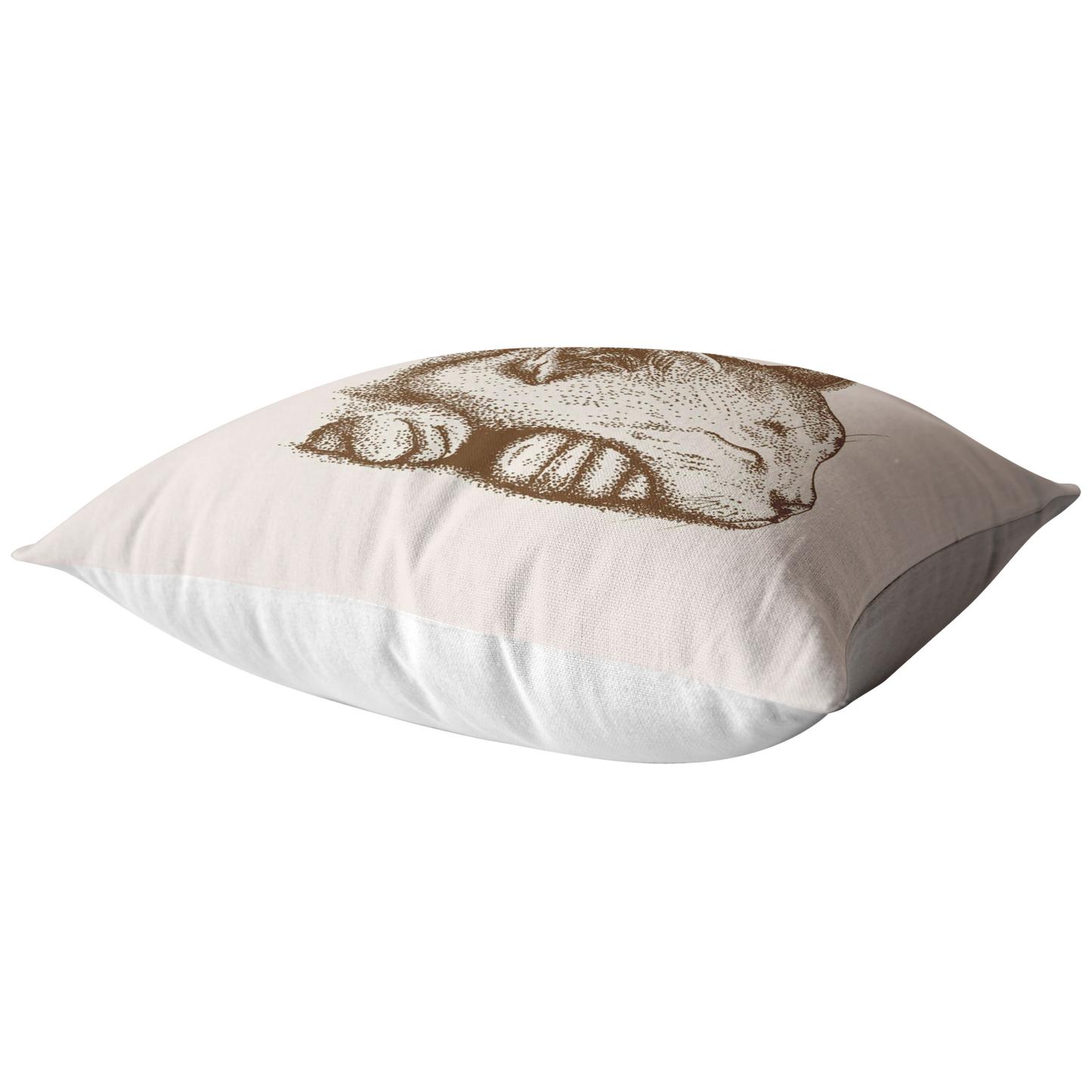 Sleeping Cat Pillow Cover | Brown Beige Earth Tone