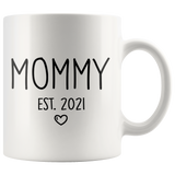 Mommy and Daddy Est 2021 Matching Mug Set