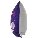 Panda and Bunny in Space Pillow Cover | Space Theme Baby Shower Gift | Kids Boy Girl Astronaut Animal Room Decor