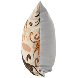 Modern Cheetah Throw Pillow | Black Brown Beige Tropical Jungle Wild Animal Print Earth Tone Neutral Home Decor