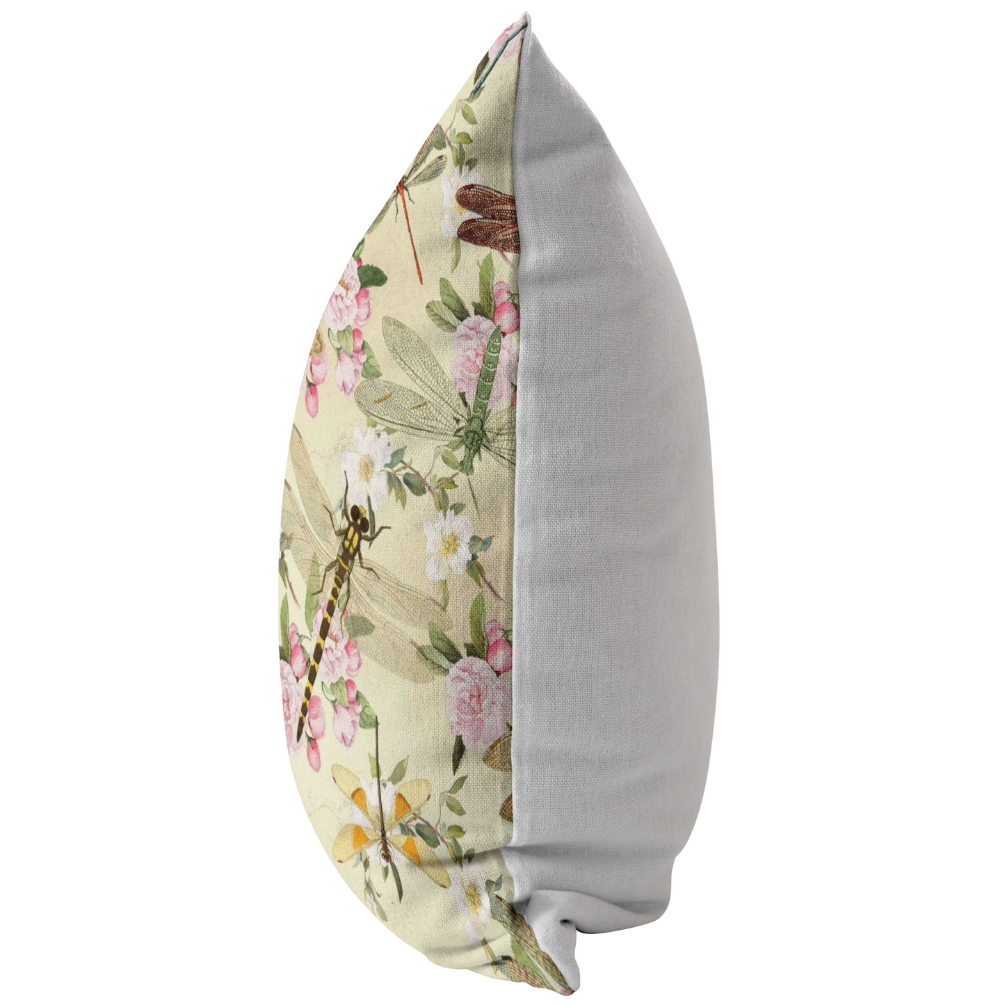 Dragonflies and Flowers Pink Blue Green Pillow or Pillow Cover | Spring Home Decor | Easter Decorations