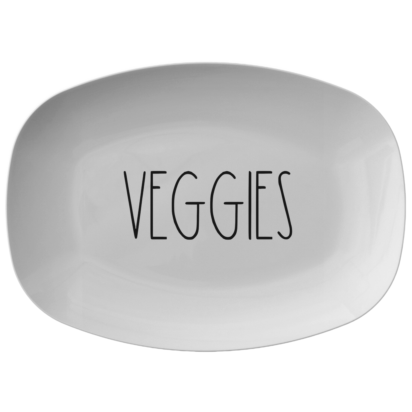 Veggie Tray for Grilling | Vegetable Platter | Rustic Country Farmhouse Kitchen Decor | Minimalist Skinny Font BBQ Grill Dish for Men Women