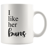 I Like Her Buns I Like His Guns Matching Mug Set | Hers and Hers Gift | Funny Couple Mugs for Husband Wife Girlfriend Boyfriend