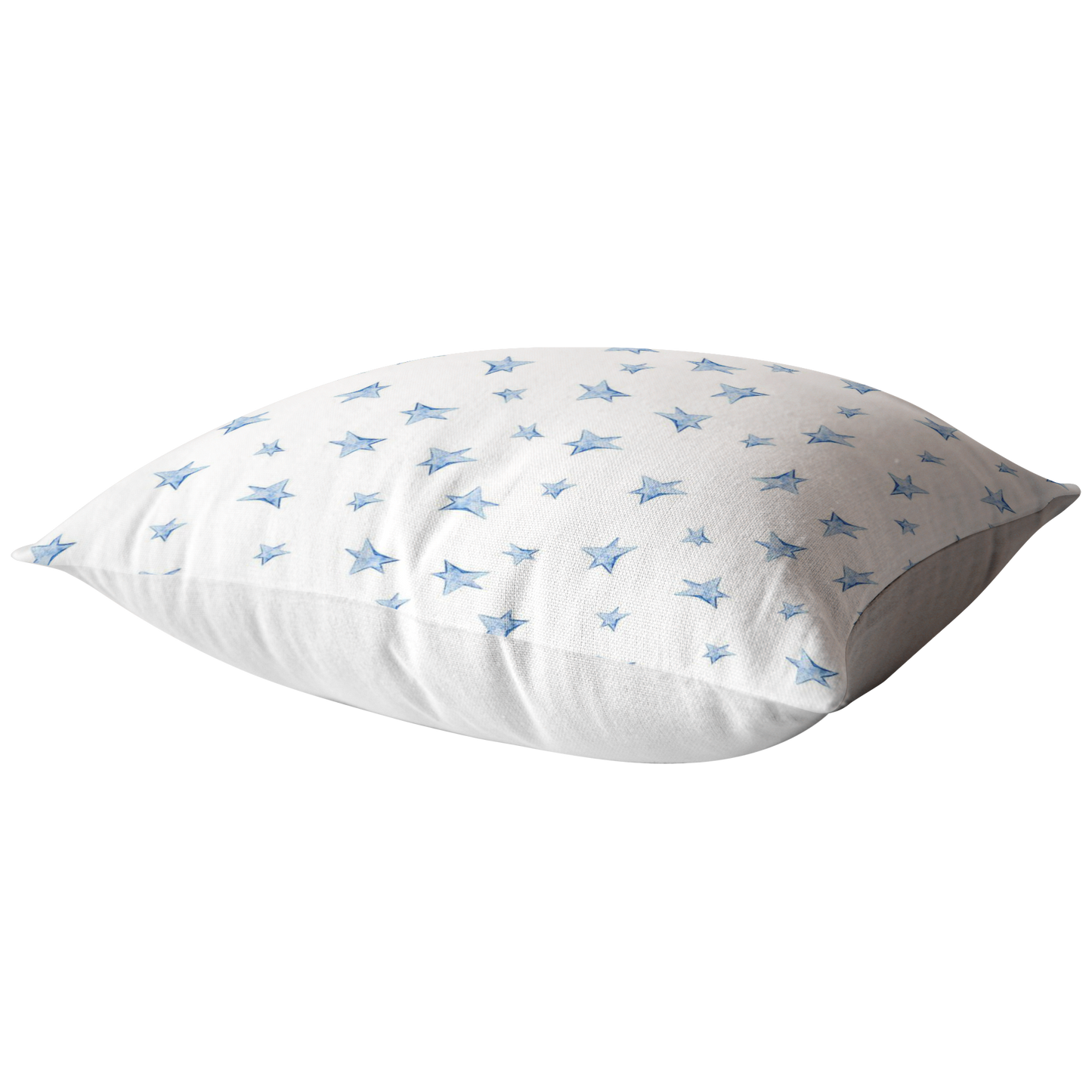 White and Light Blue Stars Pillow Cover | Nursery Decor