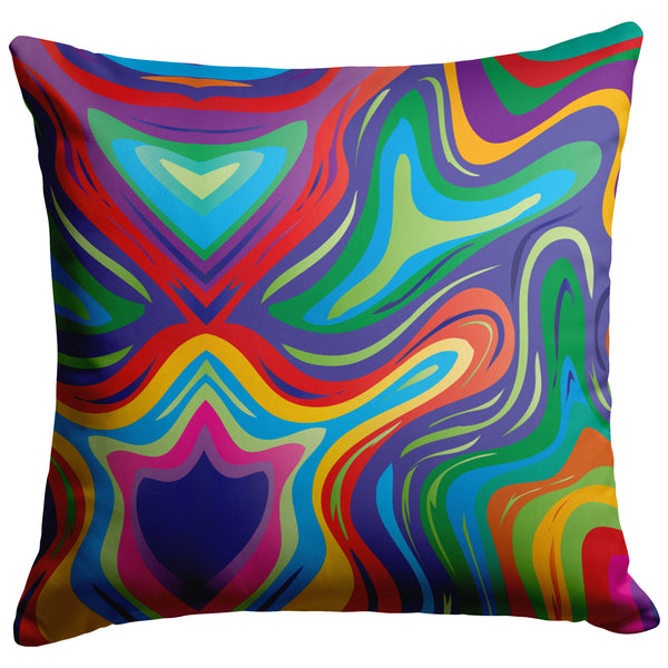 Colorful Paint Swirl Pillow