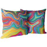 Colorful Paint Swirl Pillow