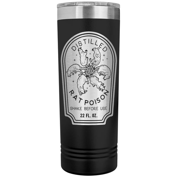 Distilled Rat Poison 22oz Skinny Tumbler Funny Halloween Thermos