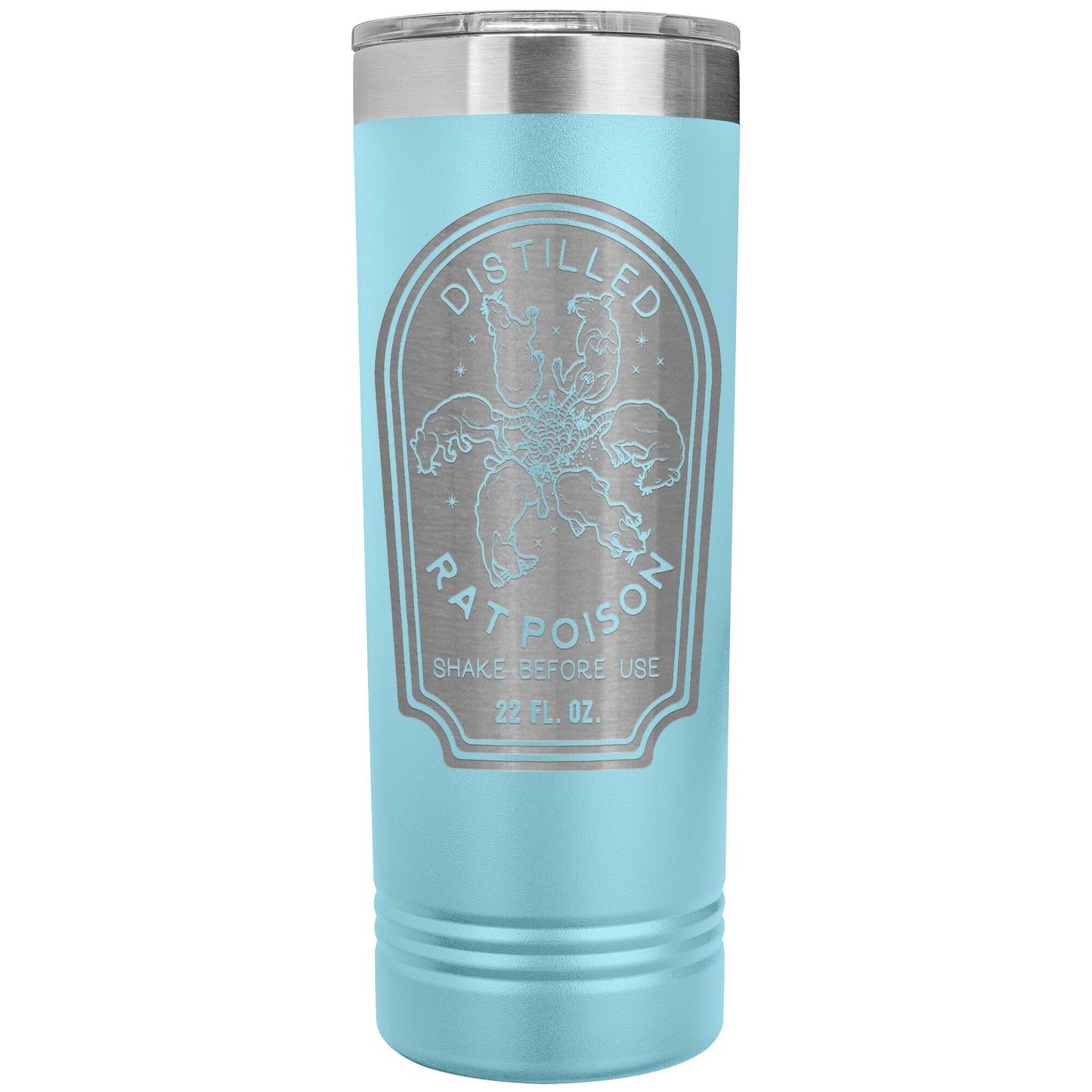 Distilled Rat Poison 22oz Skinny Tumbler Funny Halloween Thermos