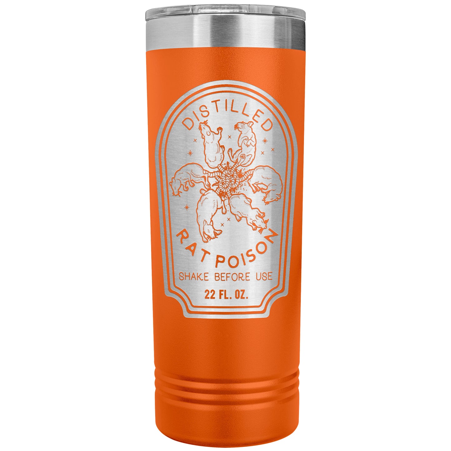 Distilled Rat Poison 22oz Skinny Tumbler Funny Halloween Thermos