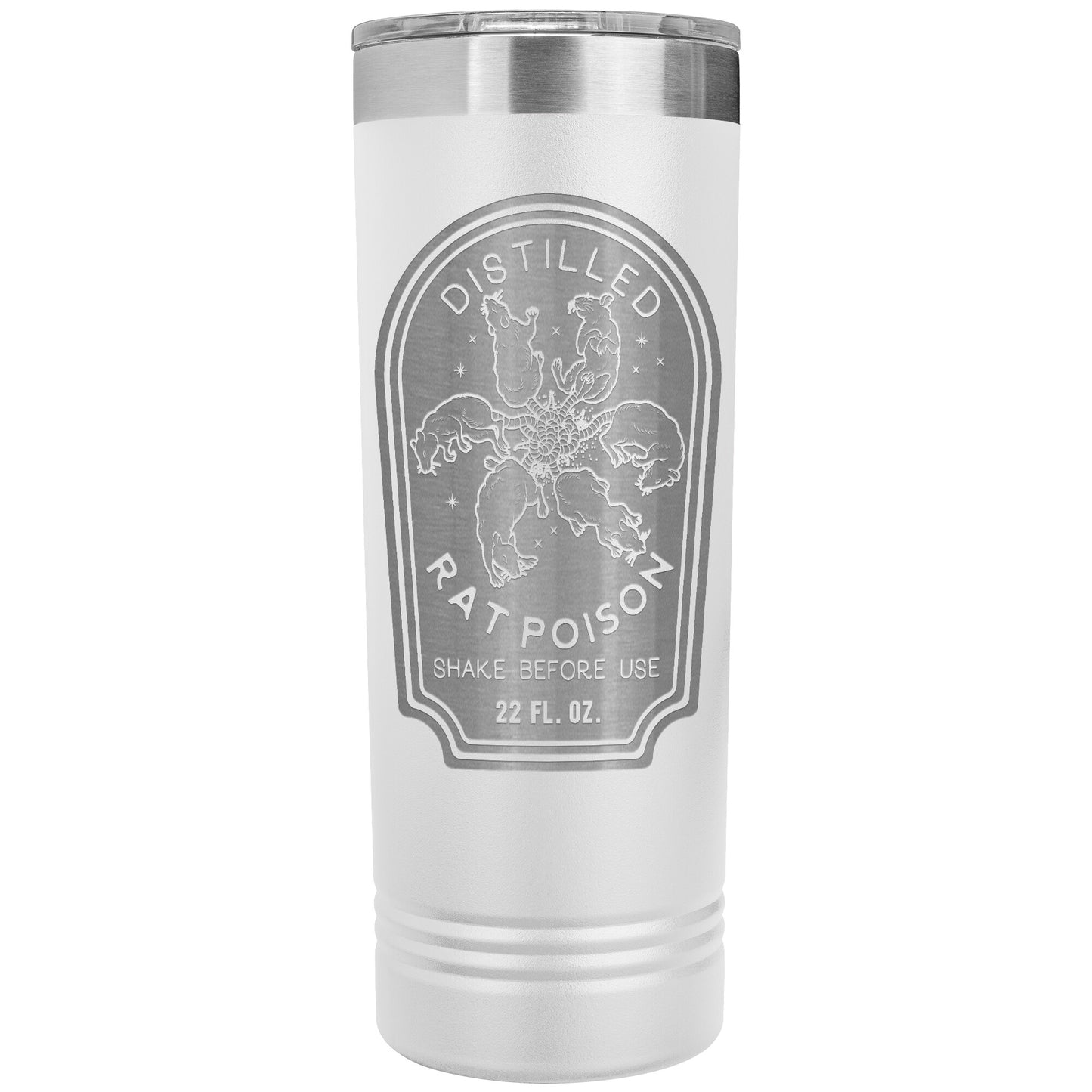Distilled Rat Poison 22oz Skinny Tumbler Funny Halloween Thermos