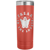 Freak in the Sheets Funny Halloween Ghost 22oz Skinny Tumbler Laser Engraved