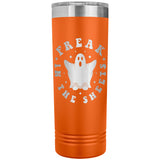Freak in the Sheets Funny Halloween Ghost 22oz Skinny Tumbler Laser Engraved