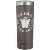 Freak in the Sheets Funny Halloween Ghost 22oz Skinny Tumbler Laser Engraved