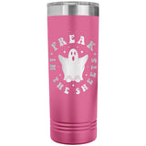 Freak in the Sheets Funny Halloween Ghost 22oz Skinny Tumbler Laser Engraved