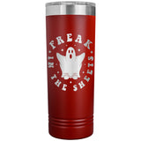 Freak in the Sheets Funny Halloween Ghost 22oz Skinny Tumbler Laser Engraved