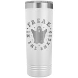 Freak in the Sheets Funny Halloween Ghost 22oz Skinny Tumbler Laser Engraved