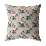 Dragonflies and Roses Pink Green Pillow or Pillow Cover | Spring Home Decor | Easter Decorations