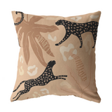 Modern Cheetah Throw Pillow | Black Brown Beige Tropcial Jungle Animal Print Earth Tone Neutral Home Decor
