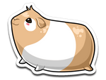 Tan and White Guinea Pig Vinyl Decal Sticker