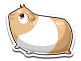 Tan and White Guinea Pig Vinyl Decal Sticker
