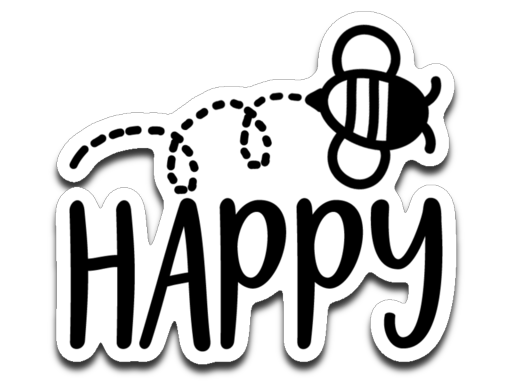 Bee Happy Vinyl Decal Sticker
